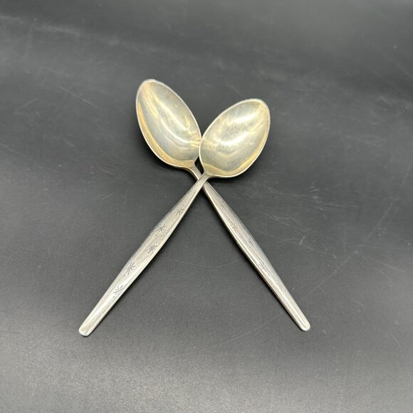 Vintage Gorham Stardust Teaspoons 1950s Sterling Silver Mid Century Atomic - Picture 1 of 10